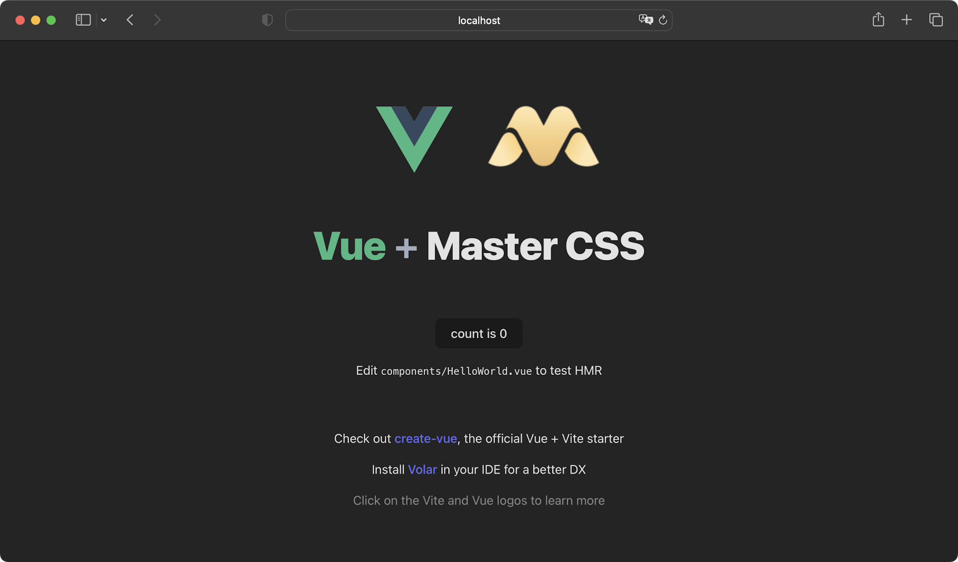 Vue.js and Master CSS